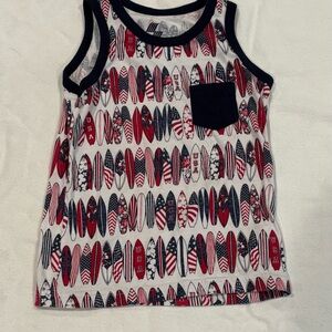 Patriotic Surfboard Kids Tank Top